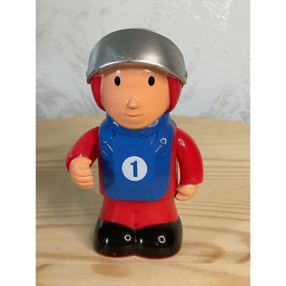 Liberty Sports Race Car Driver Toy Figurine Red/Blue With Silver Helmet